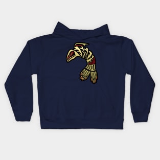 Black and Gold Salmon Icon Kids Hoodie